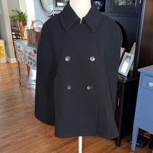 Talbots Classic Black Cape Coat